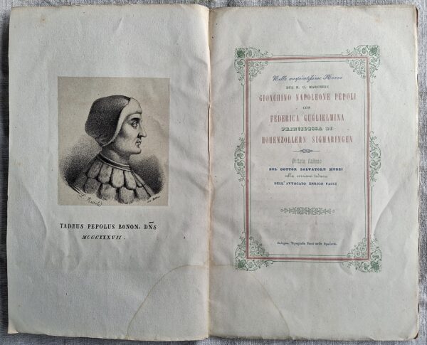 Nozze del N.U. Marchese Gioachino Napoleone Pepoli con Federica Guglielmina Principessa di Hohenzollern Sigmaringen. [s.d. 1844]
