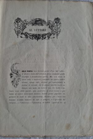 Carlo Porta - Poesie inedite in dialetto milanese... per la prima volta stampate.  S.l. (ma Italia), s.n.t.