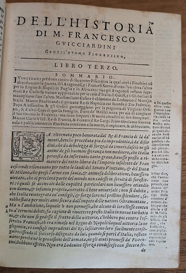 Francesco Guicciardini - Historia d'Italia - In Venezia, appresso Giorgio Angelieri, 1574 - immagine 6