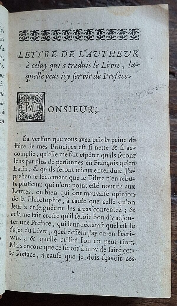 René Descartes - Les Principes de la Philosophie. Escrits en Latin par René Descartes... - Rouen, Chez David Berthelin, 1679 - immagine 3