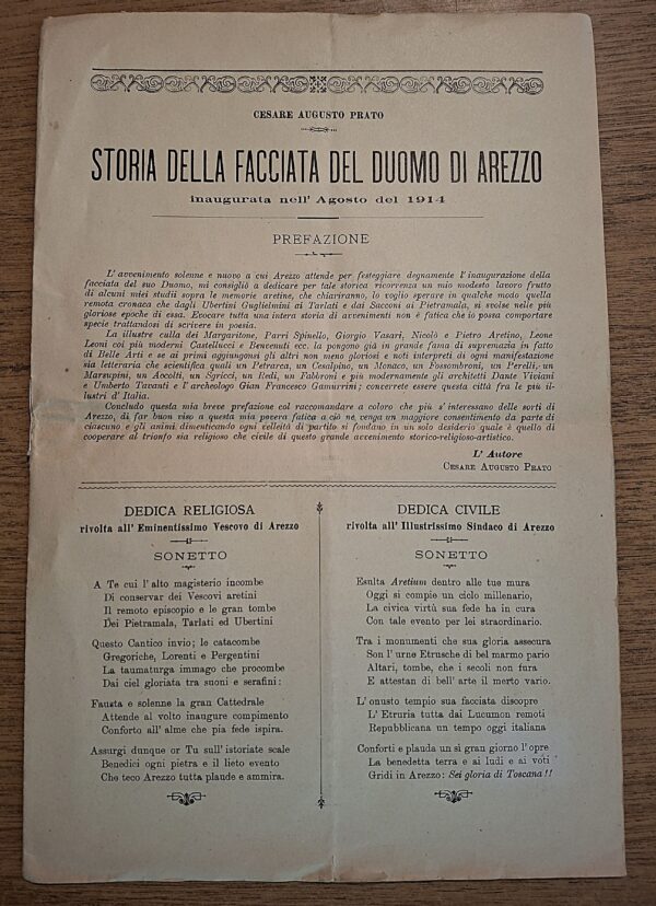 Raccolta di Documenti Originali sull’inaugurazione della Facciata del Duomo di Arezzo (1914) - immagine 3