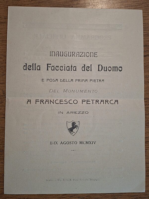 Raccolta di Documenti Originali sull’inaugurazione della Facciata del Duomo di Arezzo (1914) - immagine 4