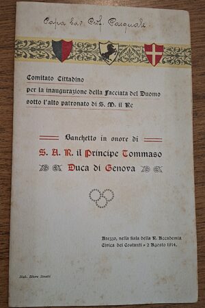 Raccolta di Documenti Originali sull’inaugurazione della Facciata del Duomo di Arezzo (1914)