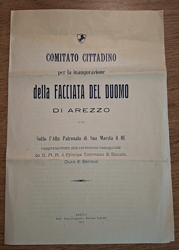 Raccolta di Documenti Originali sull’inaugurazione della Facciata del Duomo di Arezzo (1914) - immagine 8