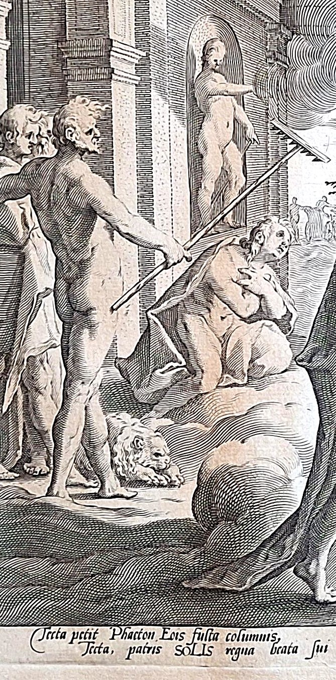 Il mito di Fetonte nel palazzo di Helios da Metamorfosi di Ovidio, Tavola 21, Anno 1615 - immagine 3