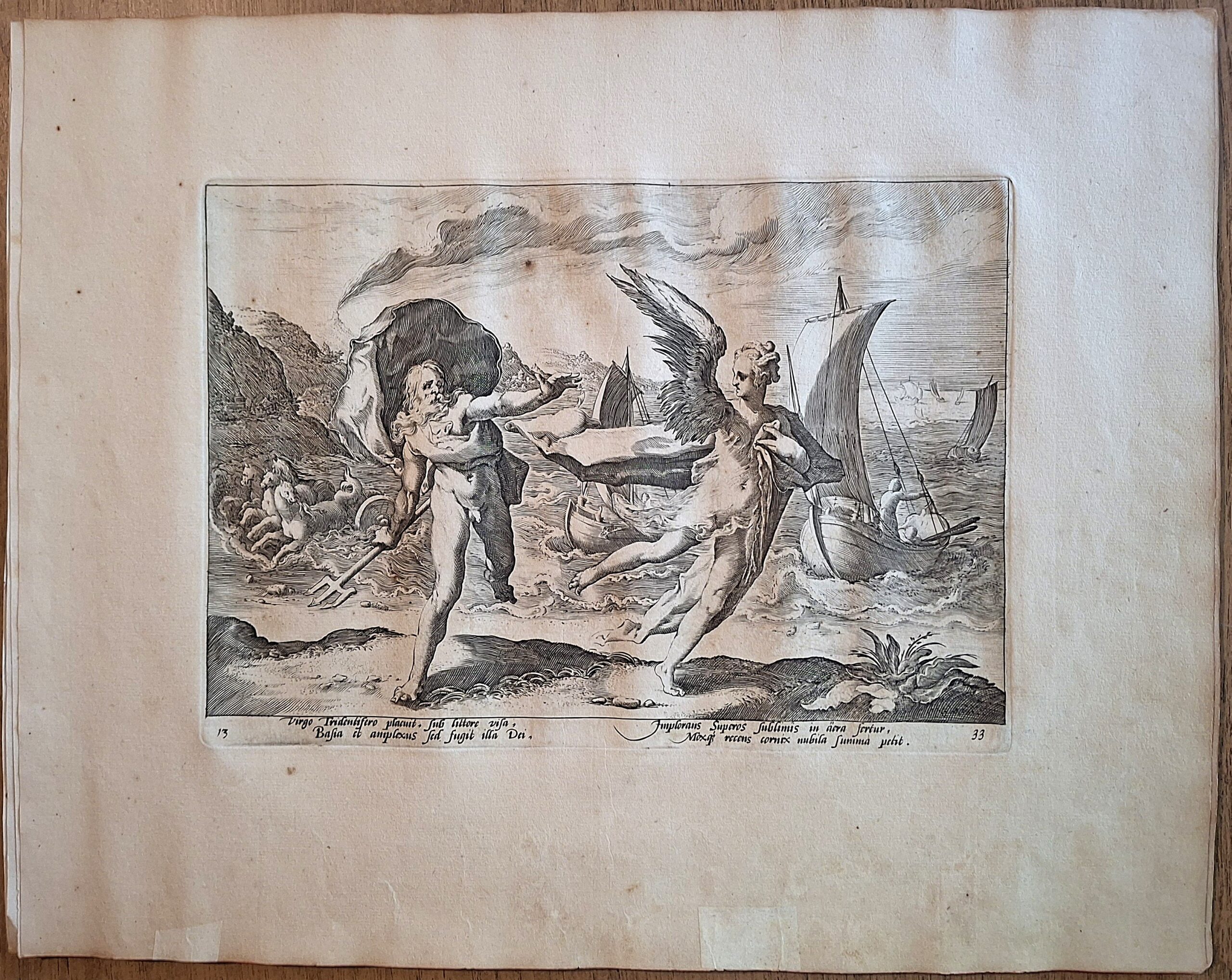 Il mito di Nettuno e Coronide da Metamorfosi di Ovidio, Tavola 33, Anno 1615