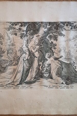 Le Figlie di Cecrope scoprono Erittonio da Metamorfosi di Ovidio, Plate 32, databile al 1615