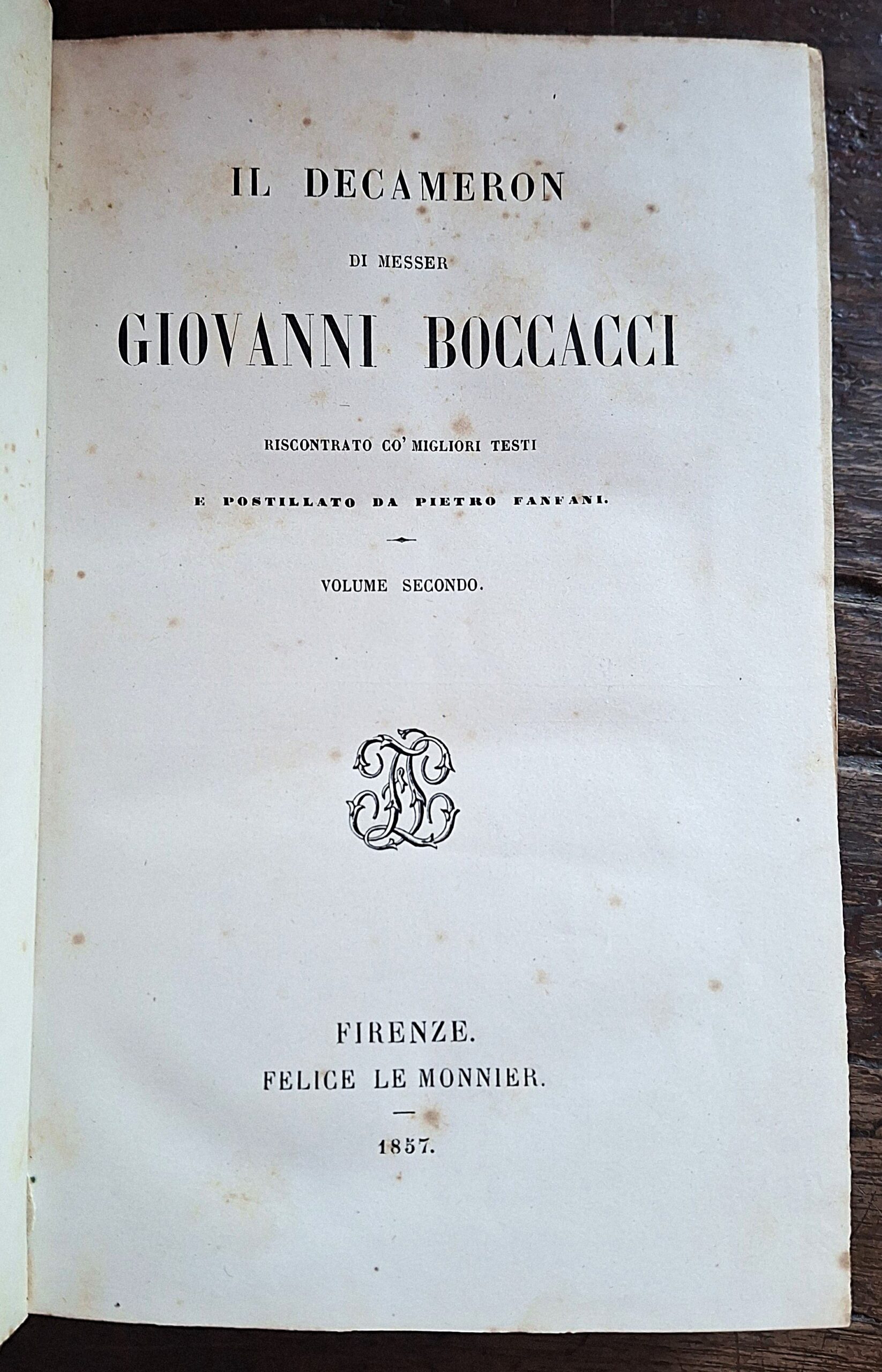 Giovanni Boccaccio - Il Decameron di Messer Giovanni Boccacci - Firenze, Felice Le Monnier, 1857 - immagine 4