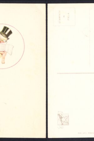 Il piccolo commendatore – Neonato con cilindro, occhiali e giornale, circa 1925-1935