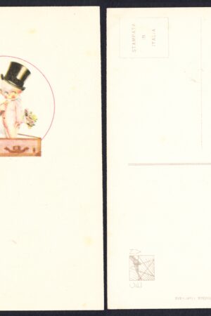 Il piccolo viaggiatore – Neonato con cilindro, valigia e bouquet, circa 1925-1935