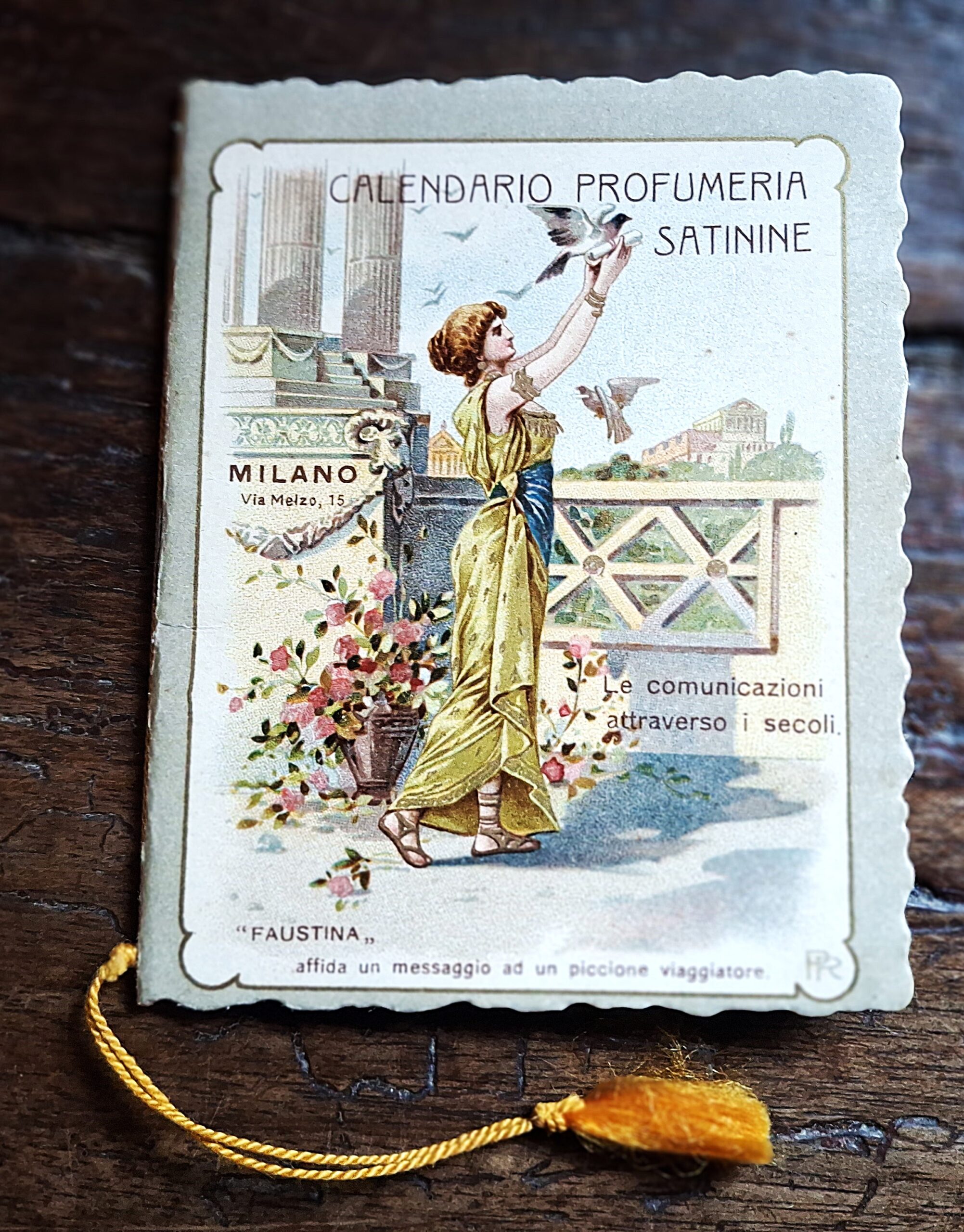 Calendarietto da barbiere – Profumeria Satinine, Milano – 1910