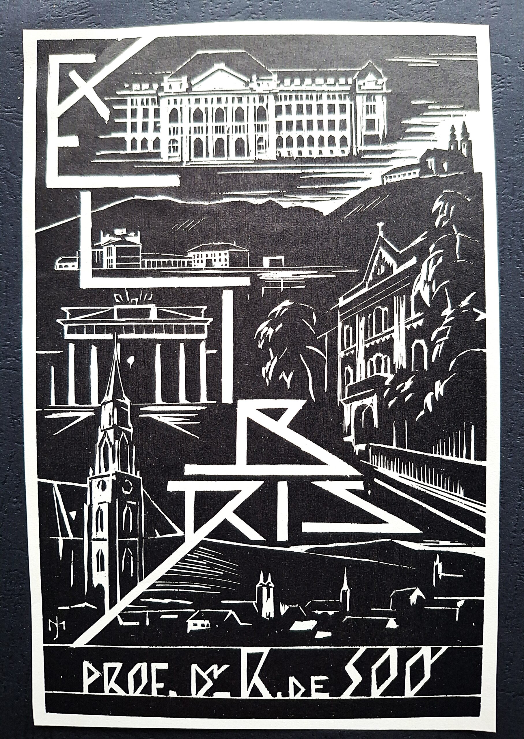 Ex libris Prof. Dr. R. de Soó – Berei Soó Rezső, József Menyhárt, Ungheria, ca. 1940