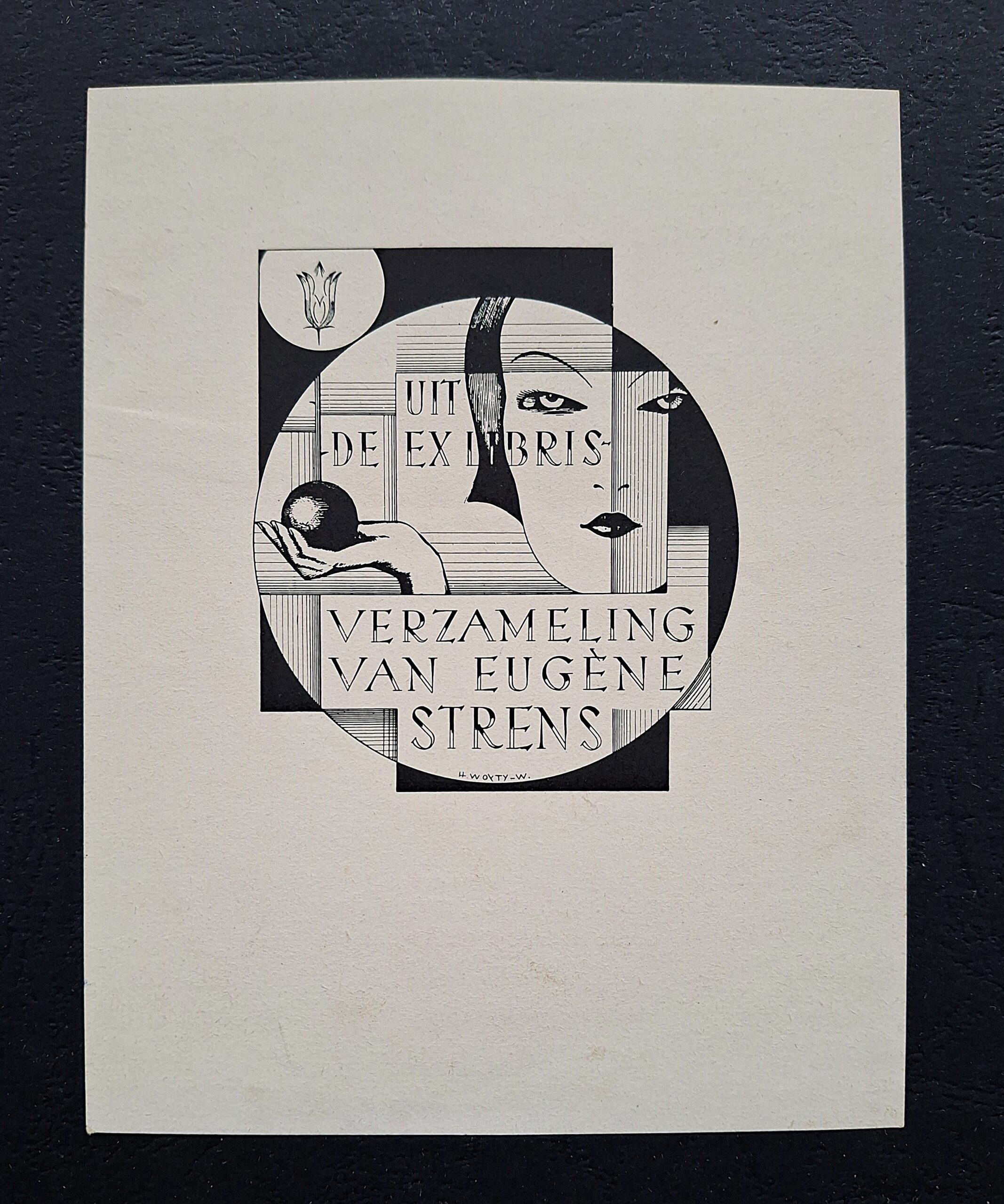 Ex libris della collezione Eugène Strens, Hubert Woyty-Wimmer, anni 1930