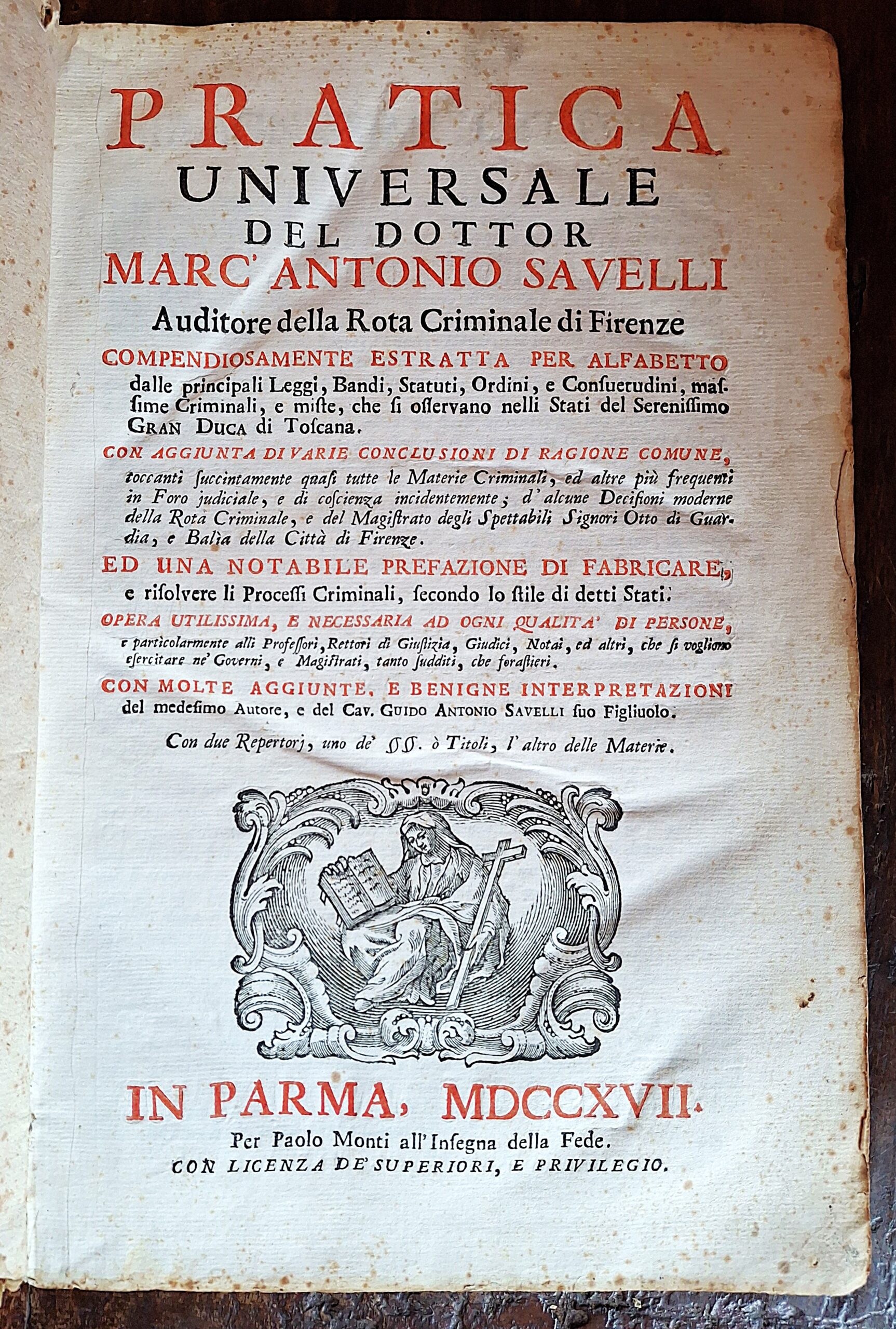 Marc’Antonio Savelli — Pratica universale — Parma, 1717 - immagine 3