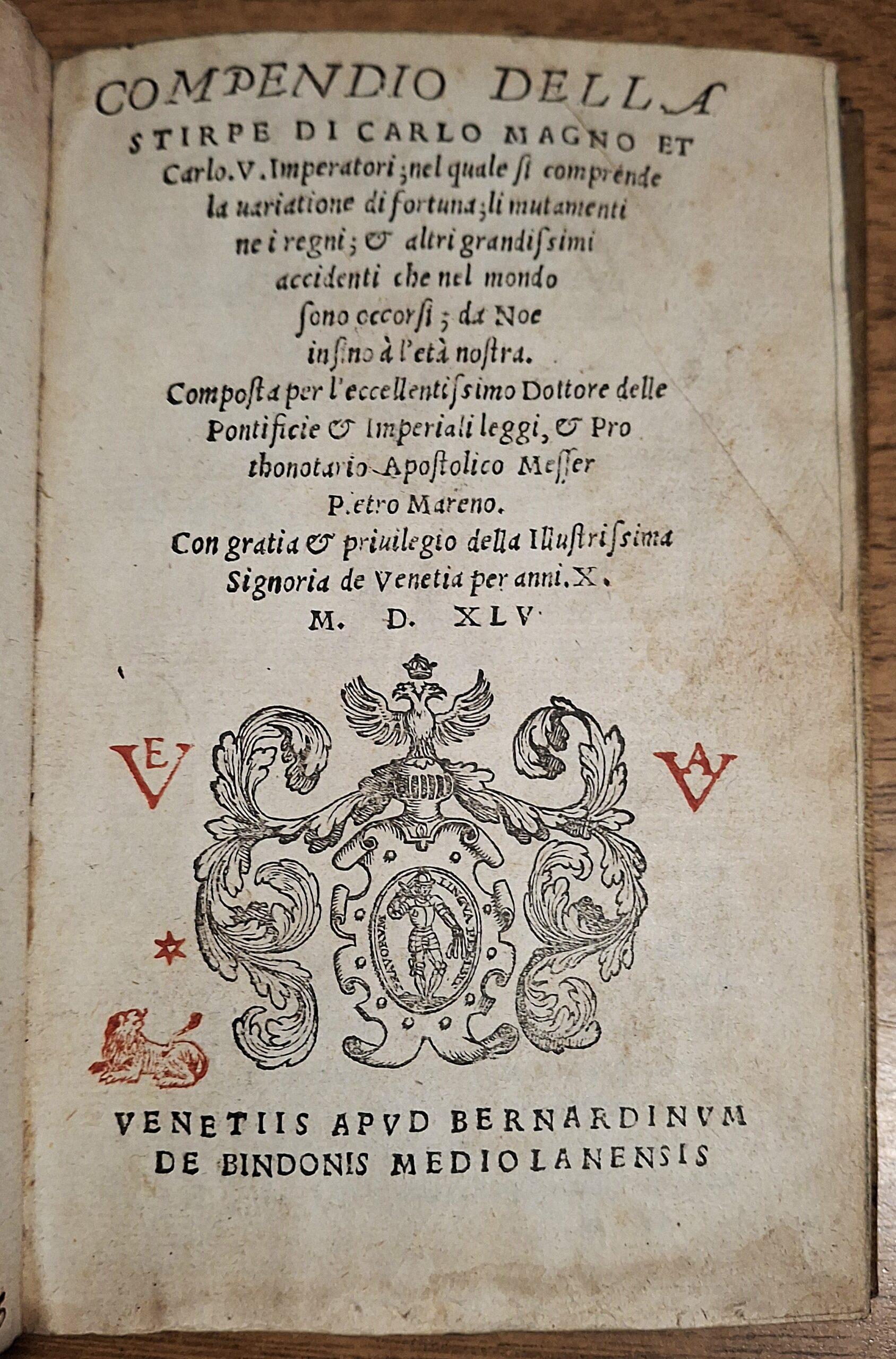 Mareno, Pietro - Compendio della stirpe di Carlo Magno et Carlo V - Venetiis, Bindonis Mediolanensis, 1545 - immagine 11
