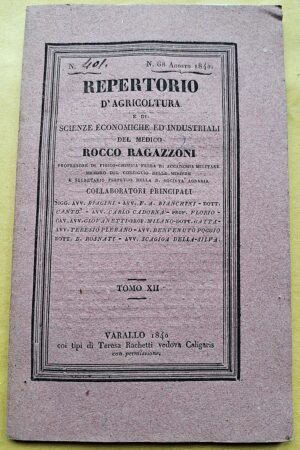 Repertorio d’agricoltura e di scienze economiche ed industriali, n. 68, agosto 1840